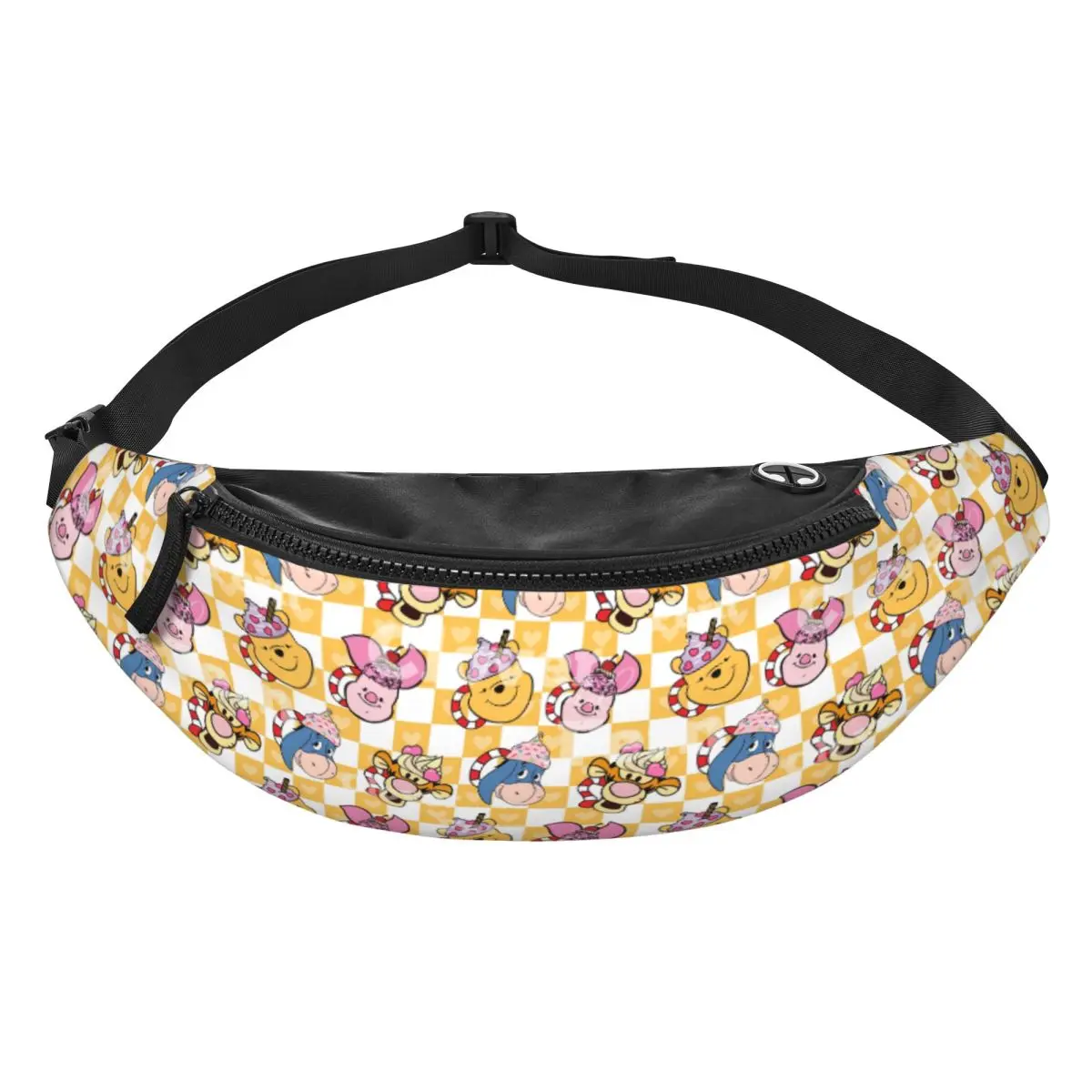 

Custom W-Winnie Anime The Pooh Fanny Pack Men Women Crossbody Waist Bag for Hiking Phone Money Pouch