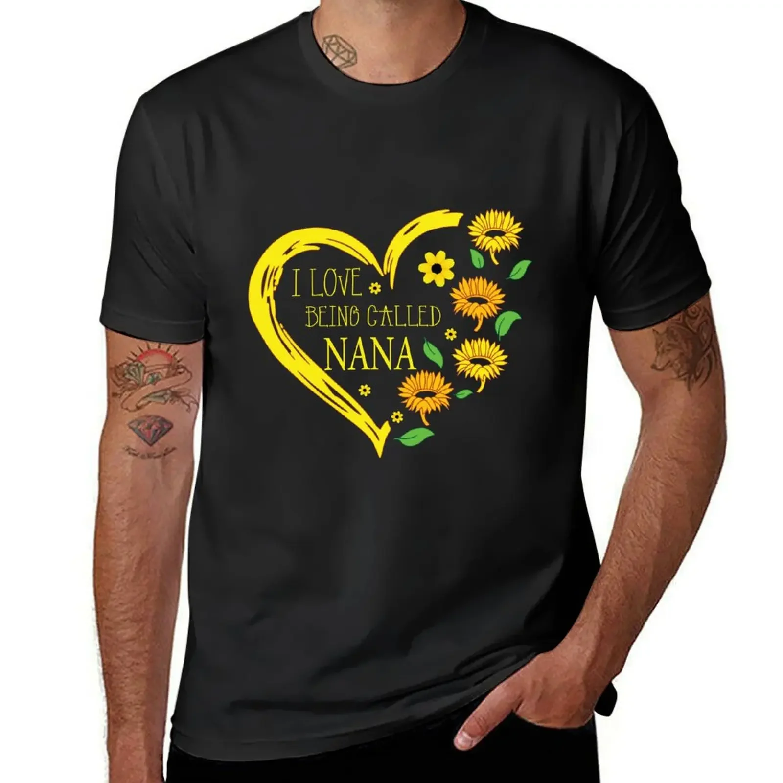 I Love Being Called Nana | Sunflower | Happiness Is Being A Nana T-Shirt quick-drying plus size men clothing