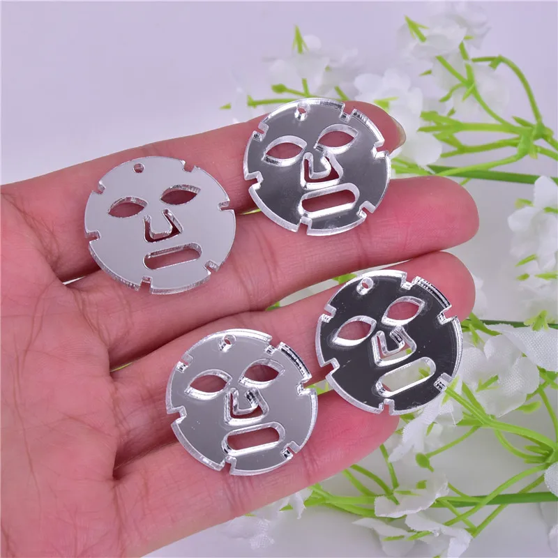 20pcs/Pack 27mm Double Face Arcylic Facial Mask Charms  for DIY Handmade Jewelry Finding