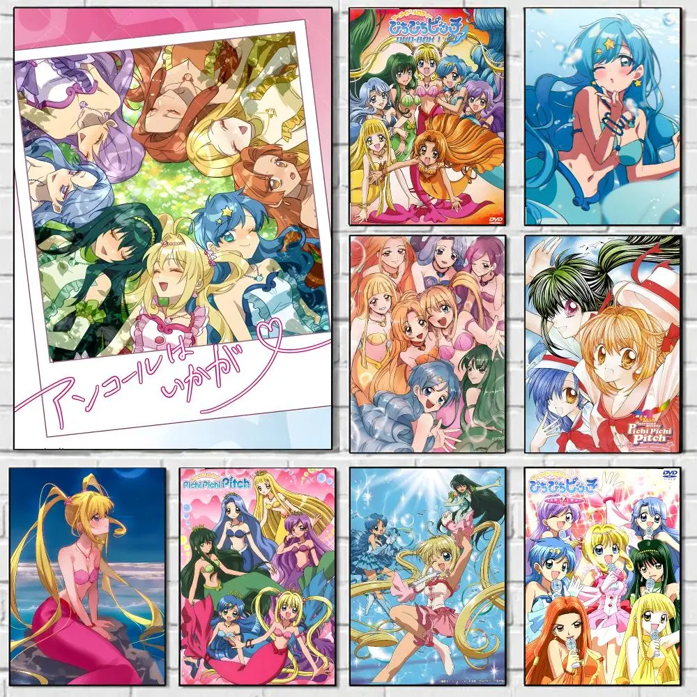 Mermaid Melody Pichi Pitch Poster HD Art Sticky Wall Waterproof Home Bedroom Bar Aesthetic Decoration Perfect Room Decor