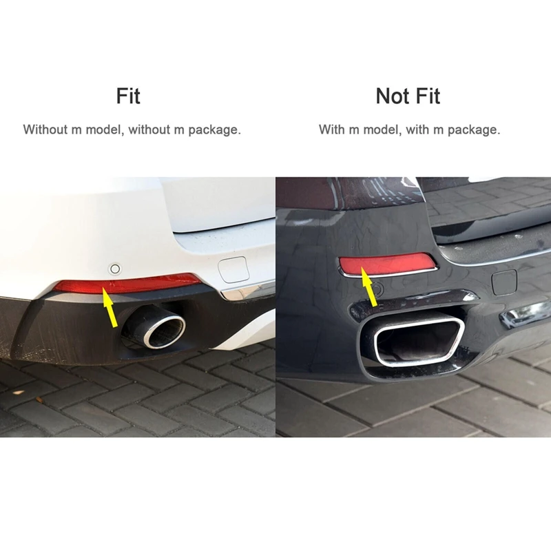 For BMW F15 X5 2014-2018 Rear Bumper Reflector Light Trim Accessories 63147290091 63147290092 image 2