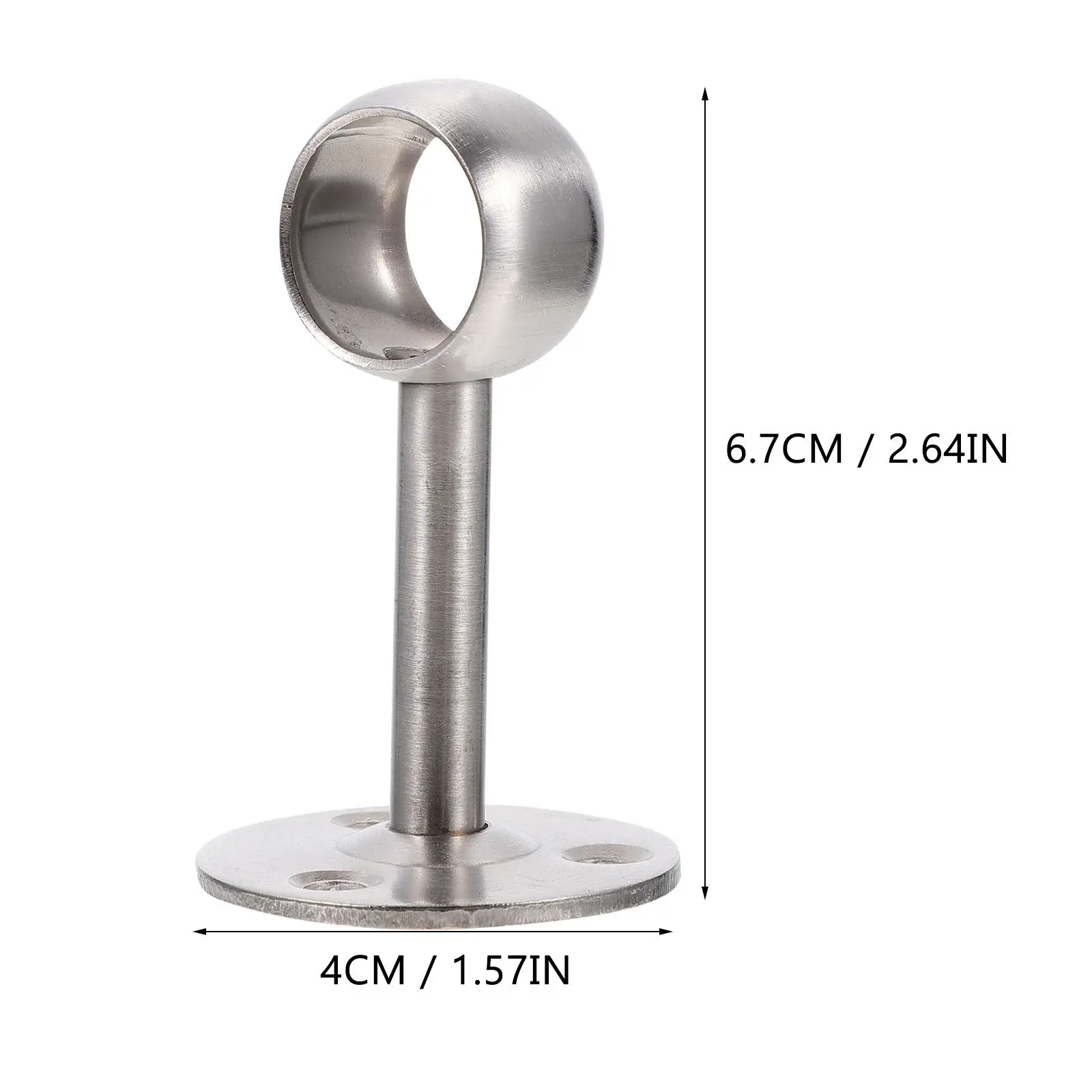 8Pcs Ceiling Mount Brackets Stainless Steel Strong Closet Rod Holders Heavy Duty Curtain Rod Racks Noise Free Wear Resistant