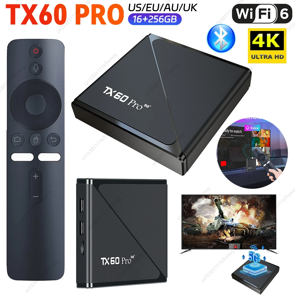 

Android 16 Media Player Set Top Box Allwinner H313 Quad Core 2.4G&5G Dual WiFi6 TV Box Digital Voice Remote 14K 16G 256G