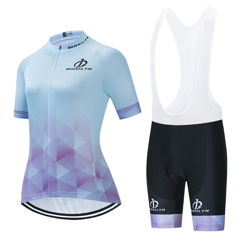 Moxilyn Pro Brand Women Cycling Jersey Set Quick-Dry Mountain Bike Cycling Clothes Summer Anti-UV Cycling Bicycle Clothing