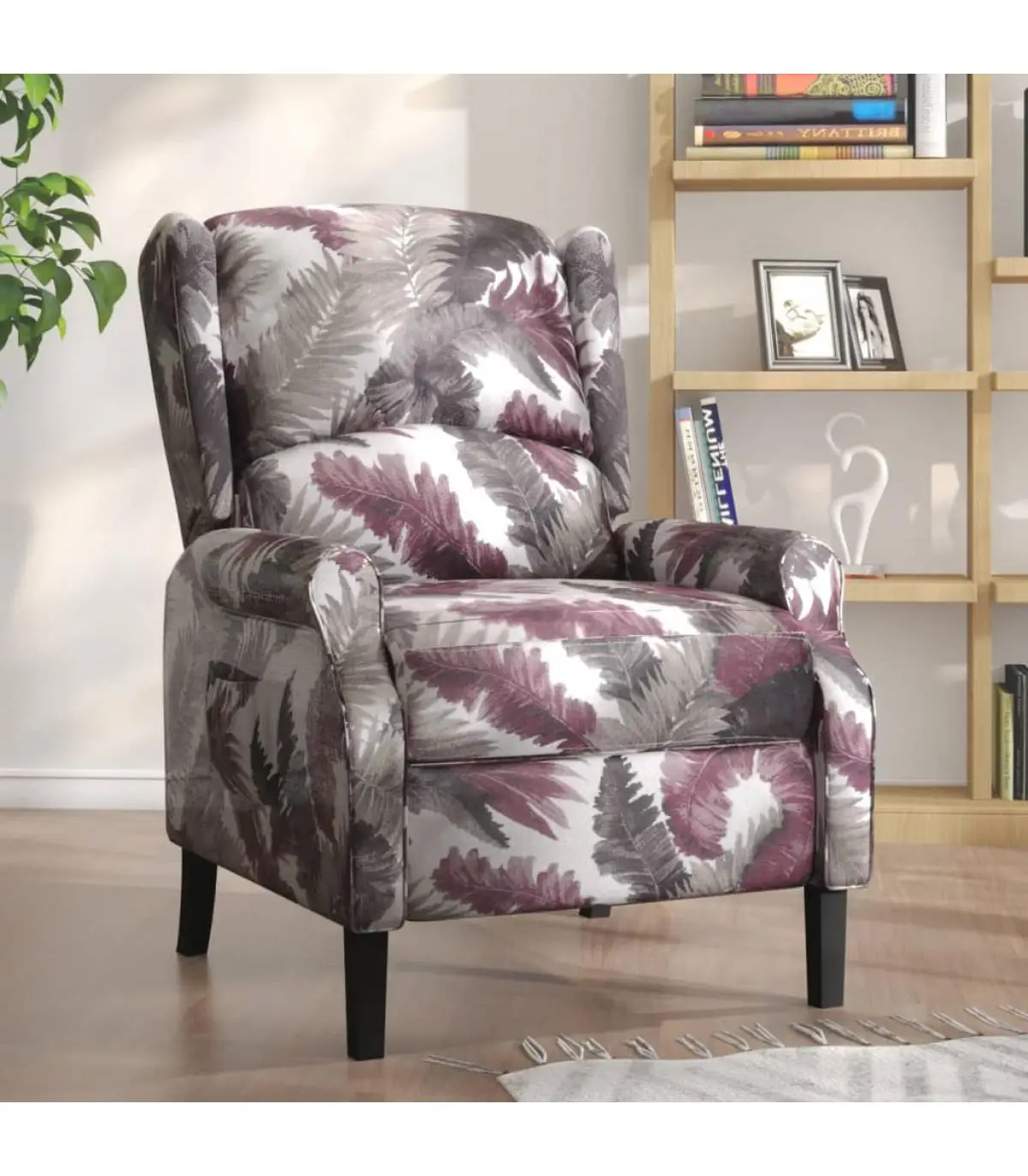 Flower printed fabric recliner armchairs