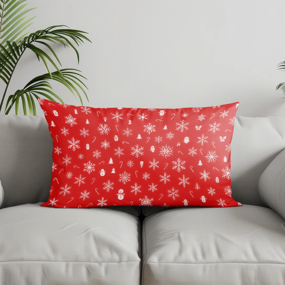 ديكور المنزل الأحمر ندفة الثلج منقوشة المخدة مناسبة ل أريكة غرفة نوم سيارة وسادة غطاء وسادة وسادة الظهر المستطيلة