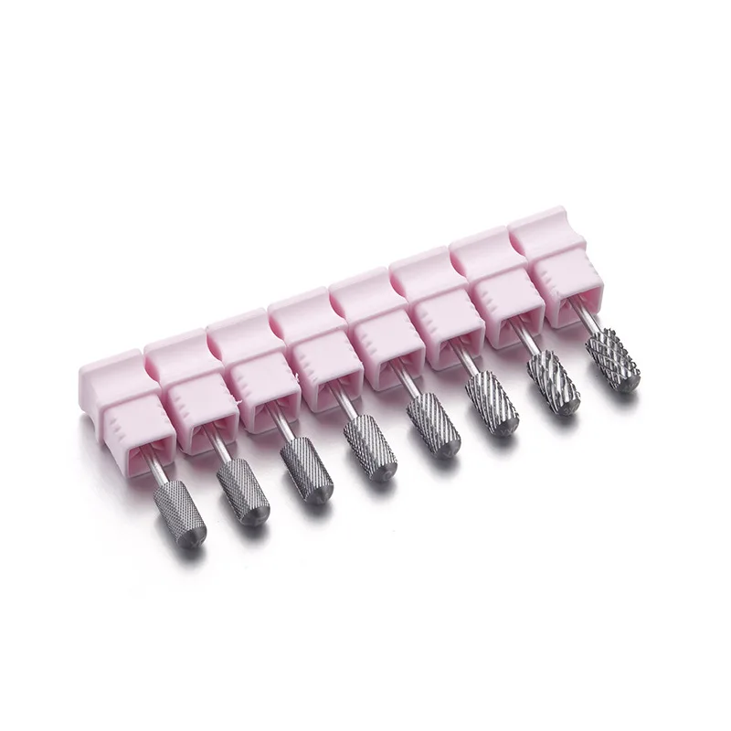 Round Cylinder Tungsten Steel Manicure Drill Bit, Salon Use Gel Nail Removal Nail Polishing Tool