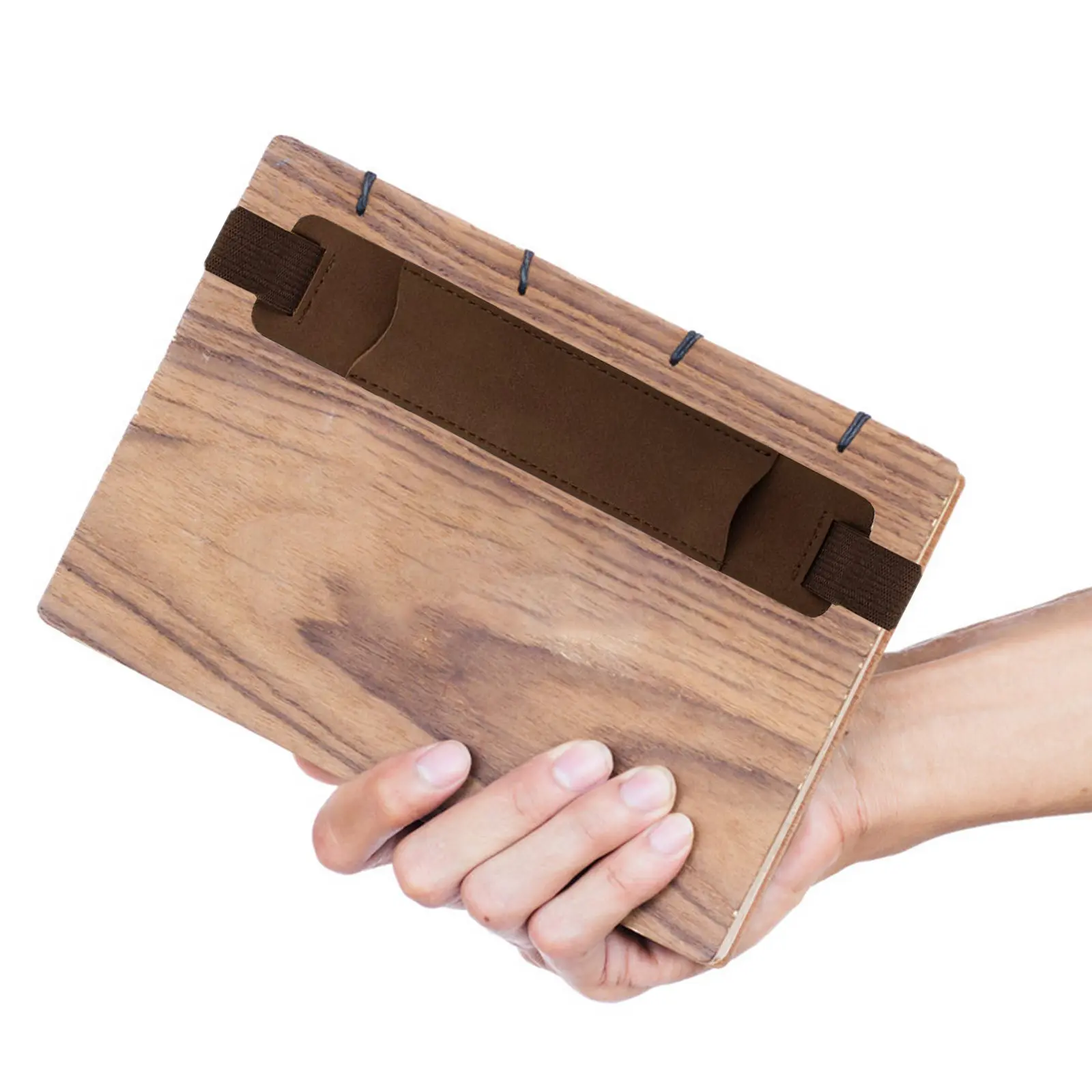 2Pcs Adjustable Elastic Pen Holder Vintage PU Notebook Pencil Pouch Pen Sleeve for Journal Planners Office Business