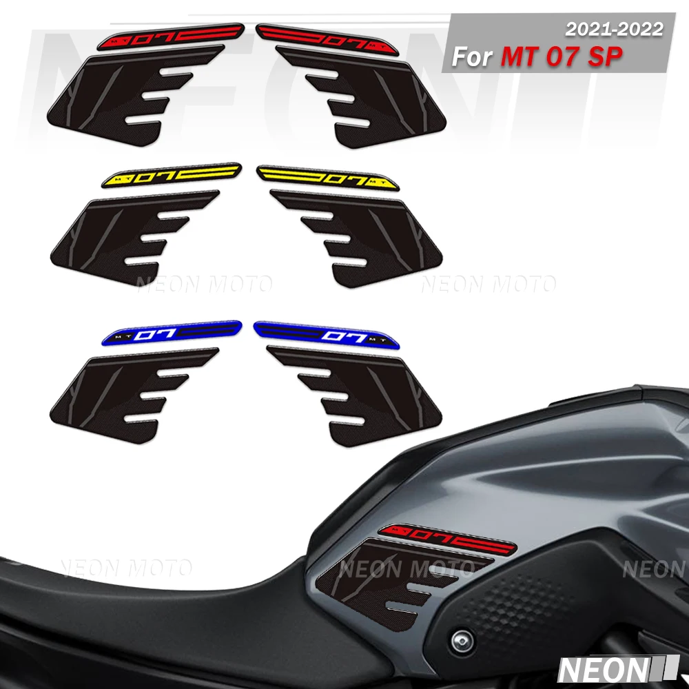 For MT 07 SP MT-07 MT07  2021 2022 Motorcycle 3D Resin Stickers Decals Tank Pad Kit Knee Wind Deflector Protector