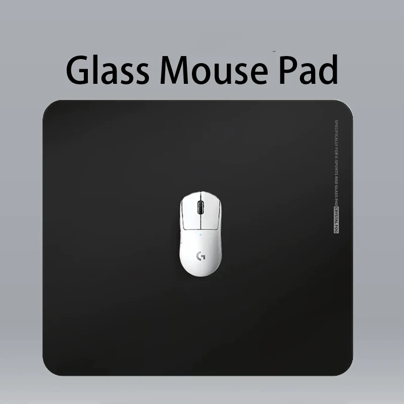 Large Crystal Mist Glass Mouse Pad For FPS ESports Gaming Photovoltaic Glass Hard Computer Desk Mat for Esports Customizable
