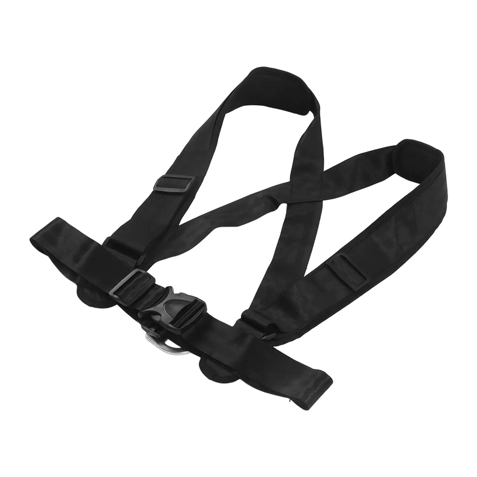 Black Sled Pulling Strap Harness Vest Adjustable Padded Comfort Sports Equipment For home Gym Training