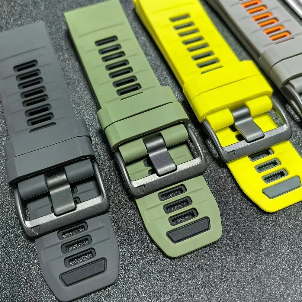 Two-Tone Sport Silicone Strap For Garmin Tactix 7 Pro Delta Bravo Quatix 7X Solar 6 Quick Release 22mm 26mm Watch Band Bracelet