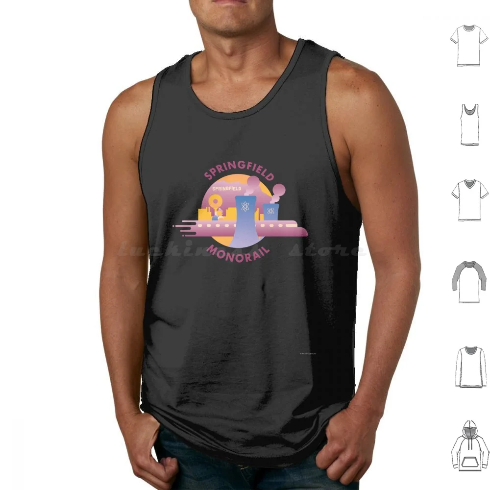 Springfield Monorail Tank Tops Vest Sleeveless The Homer Bart Marge Lisa Maggie Conan Obrian Krusty The Klown Krusty Monorail