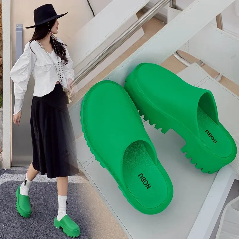 Women\'s New Style Outwear Thick Sole European and American Fashion Network Red Outdoor Sandals Casual Baotou Shoes Large