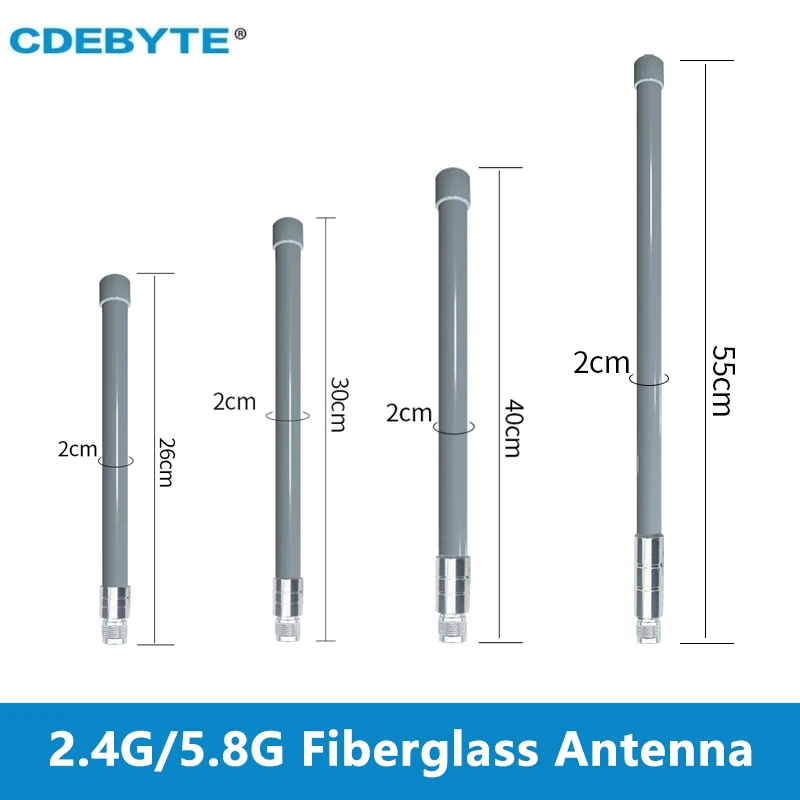 Antena z włókna szklanego 2.4G 5.8G CDEBYTE TX2400-BLG-55 TXWF-BLG-40 6/8dBi Dalekiego Zasięgu Złącze N Męskie Antena Wszechkierunkowa — zdjęcie produktu 2