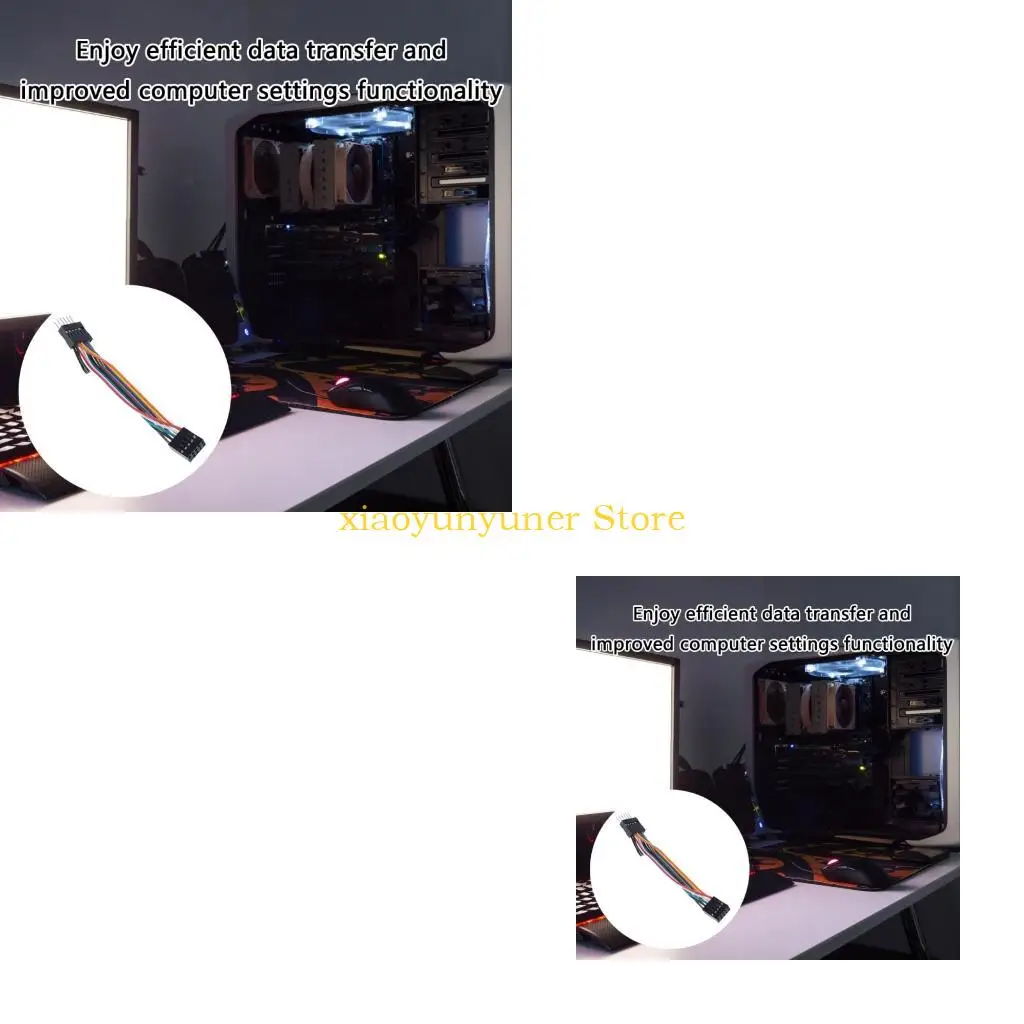 P9JB Flat Wire Design USB Internal Motherboard Header Cable For Computer Setups