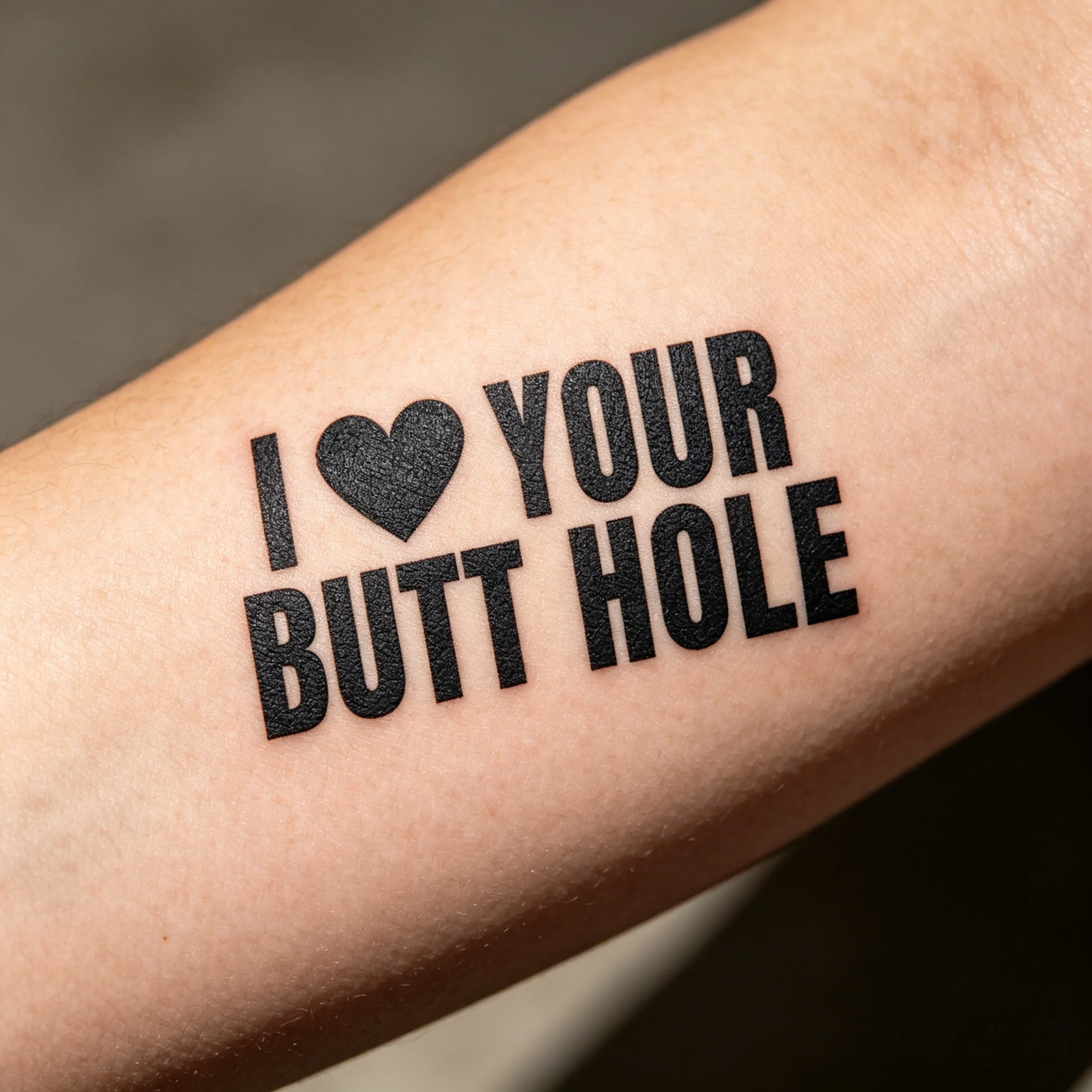 Adult Im Your Butt Hole Temporary Tattoo Fake Lover Tattoo Body Art Sticker for Fun And Prank