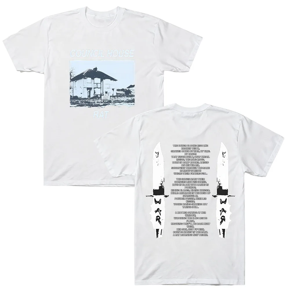 Esdeekid Merchtee Council House Rat T-Shirt Retro Vintage Print Cotton T Shirt Women Men Fashion Casual Short Sleeve O Neck Tops