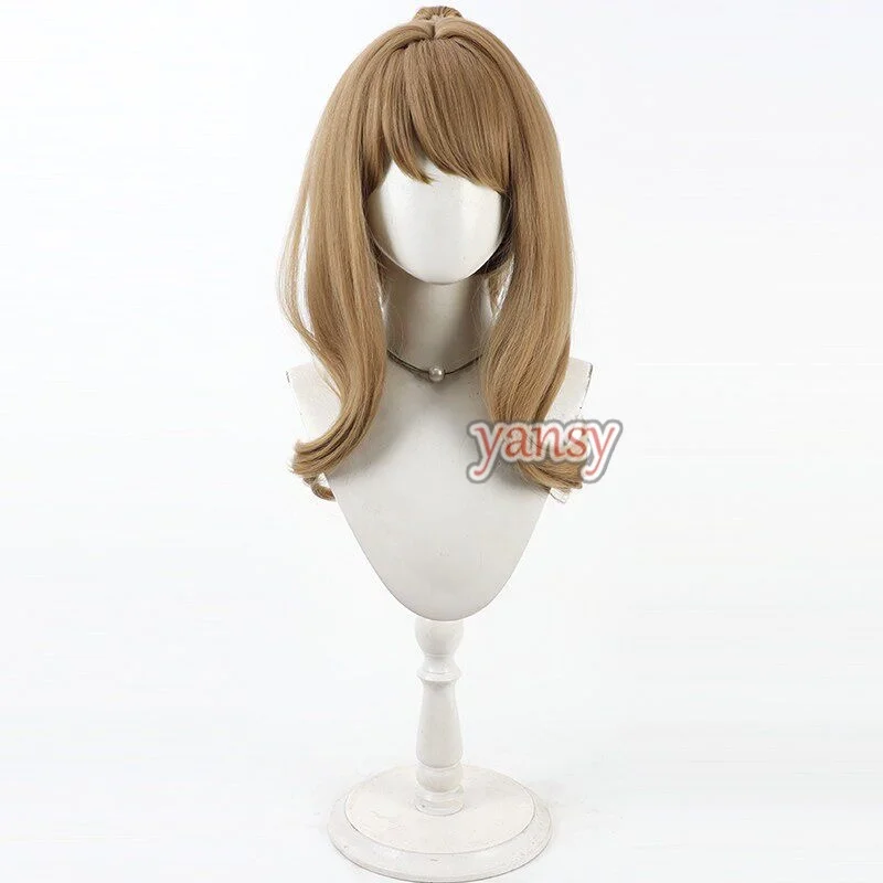 Yansywig Synthetic Hair Isayama Mami Cosplay Wigs Cosmic Princess Kaguya! Isayama Mami 60cm Brown Ponytail Wig Heat Resistant