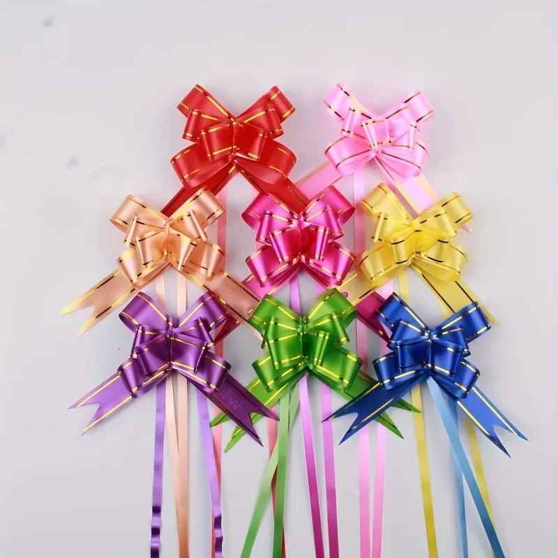 10/20/50pcs taille moyenne coloré tirer fleur nœud noeud tirer arc cadeau rubans emballages de fleurs pour fête d'anniversaire
