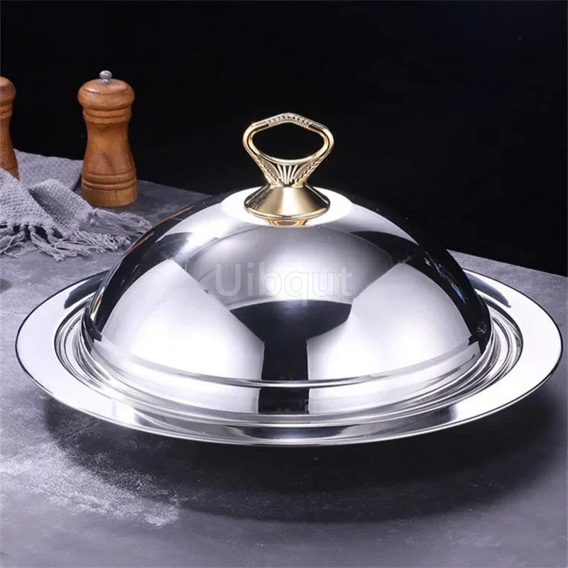 

Big Dinner Dessert Plate With Lid Salad Plate Dinnerware Seafood Lobster Serving Dish Round Plate With Dome Cover Steak Tray