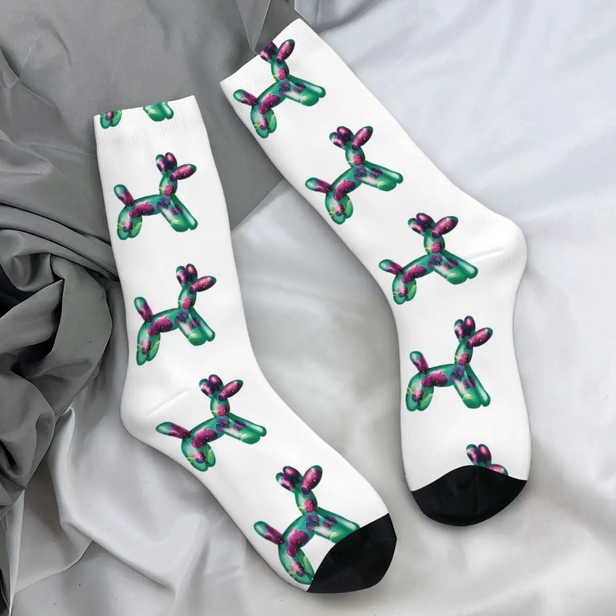 Balloon Dog Stockings Green Graphic Kawaii Socks Winter Anti Slip Socks Men's Running Sports High Quality Socks