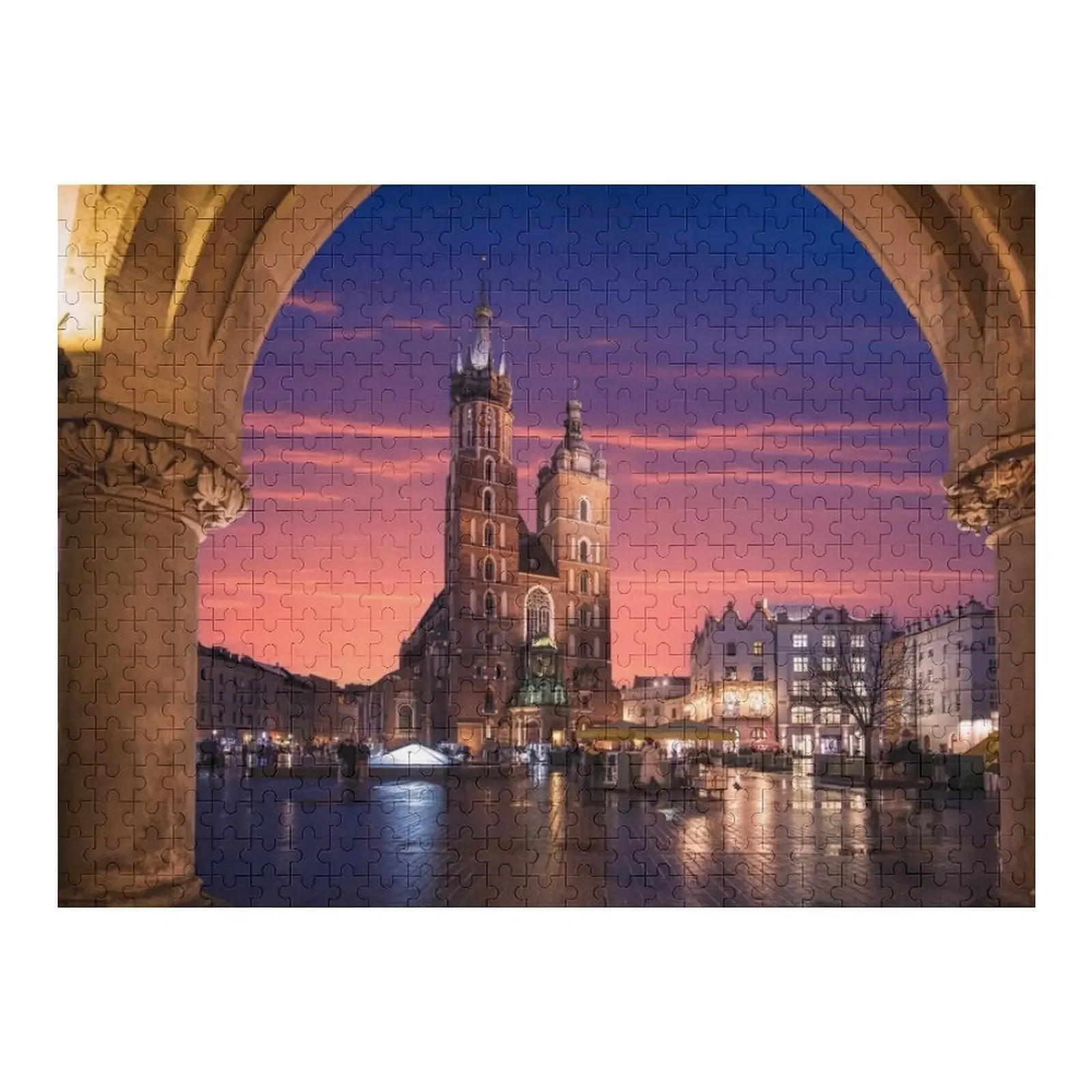 

Базилик Сент-Марии в Краках, Польша на закате Пазл для детей Рождественские подарки Пазл