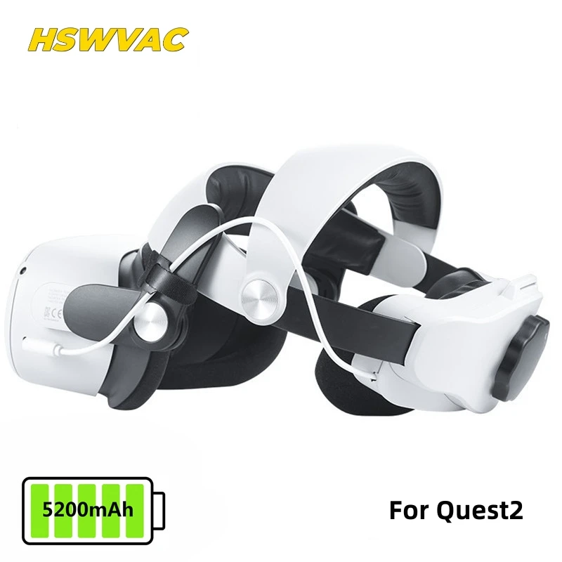 

Adjustable Head Strap for Oculus Quest2 VR Headset Charging Elite Strap 5200mAh Battery for Meta Oculus Quest 2 Accessories