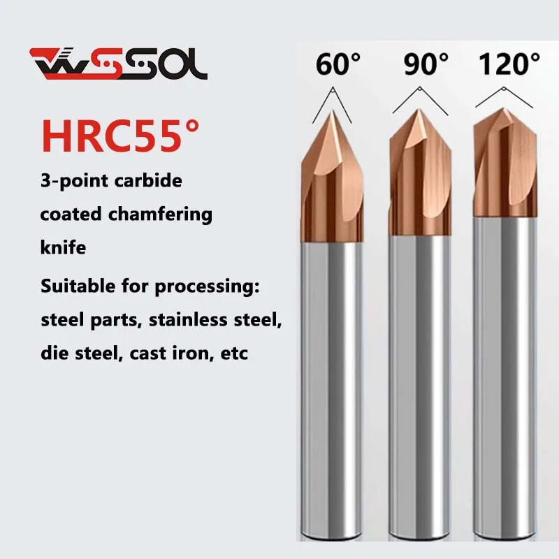 

3-point carbide coated chamfering knife Steel chamfering knife