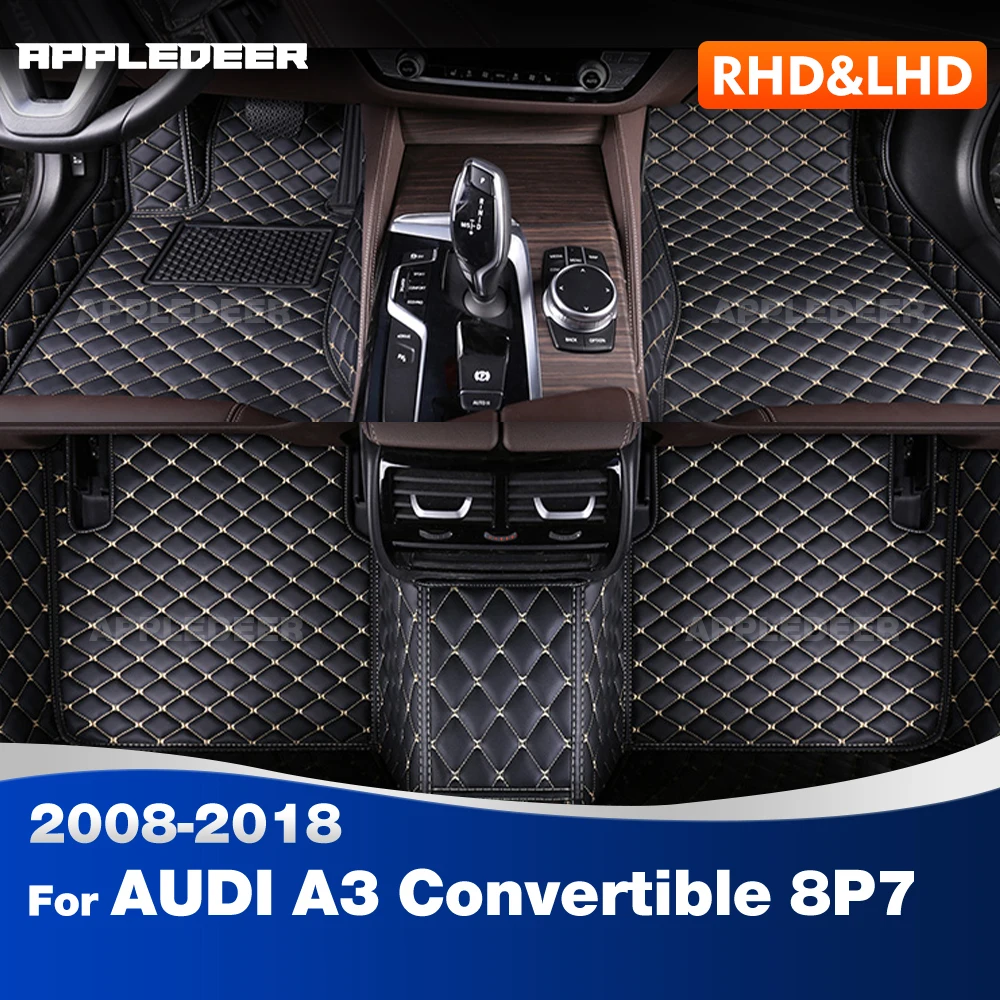 

For AUDI A3 Convertible 8P7 2008-2018 2017 2016 2015 2014 2013 2012 2011 Custom Car floor mats Carpet Cover Interior Accessories