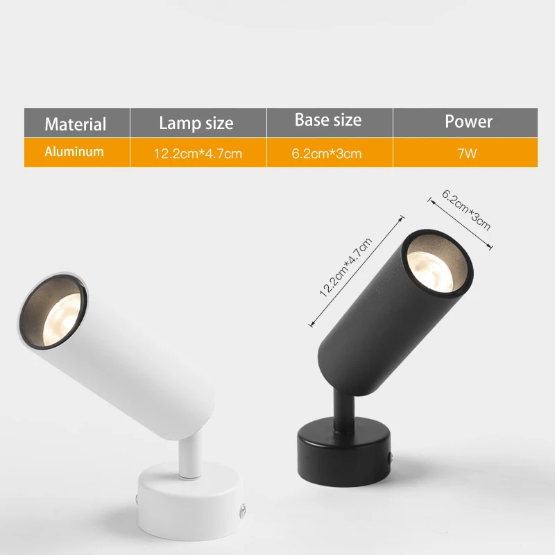 BRGT LED Mini Spotlights Surface Mounted Adjustable Foco Led 3W 7W 10W Ceiling Lamp AC110V 220V For Home Shop Indoor Lighting