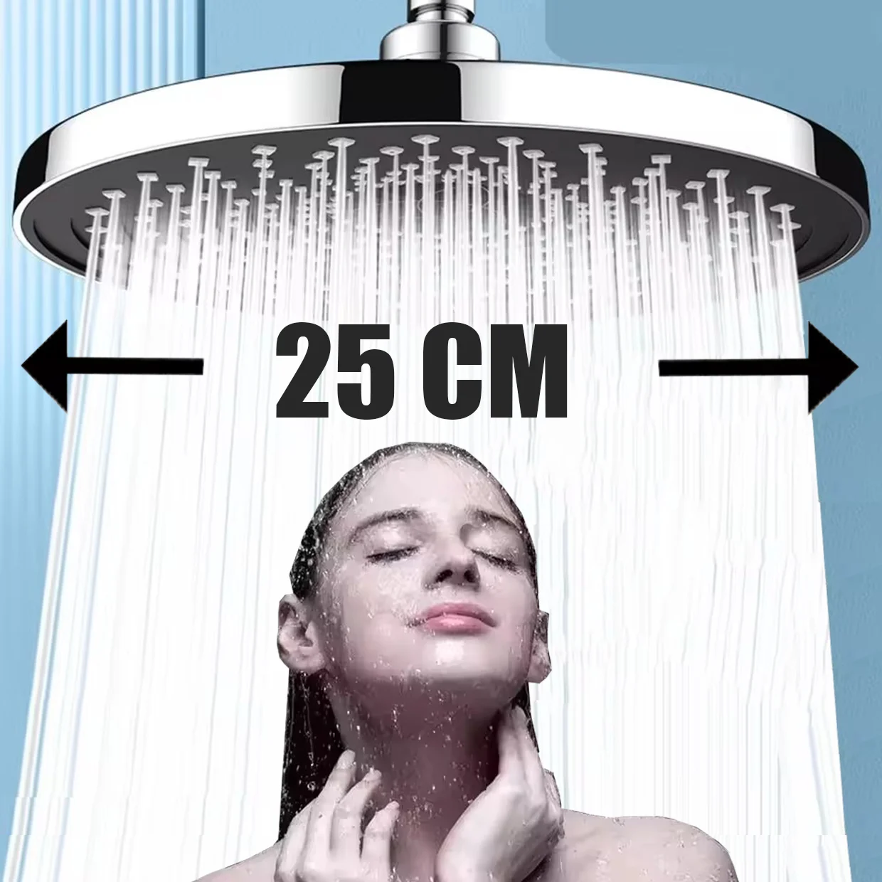 

25 см большая панель большой поток круглая насадка для душа с наддувом набор 6 режимов водосберегающая насадка для душа высокого давления аксессуары для ванной комнаты