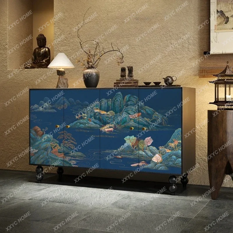 

retro chest household living room, storage and decoration Chinese entrance, dining side cabinet
