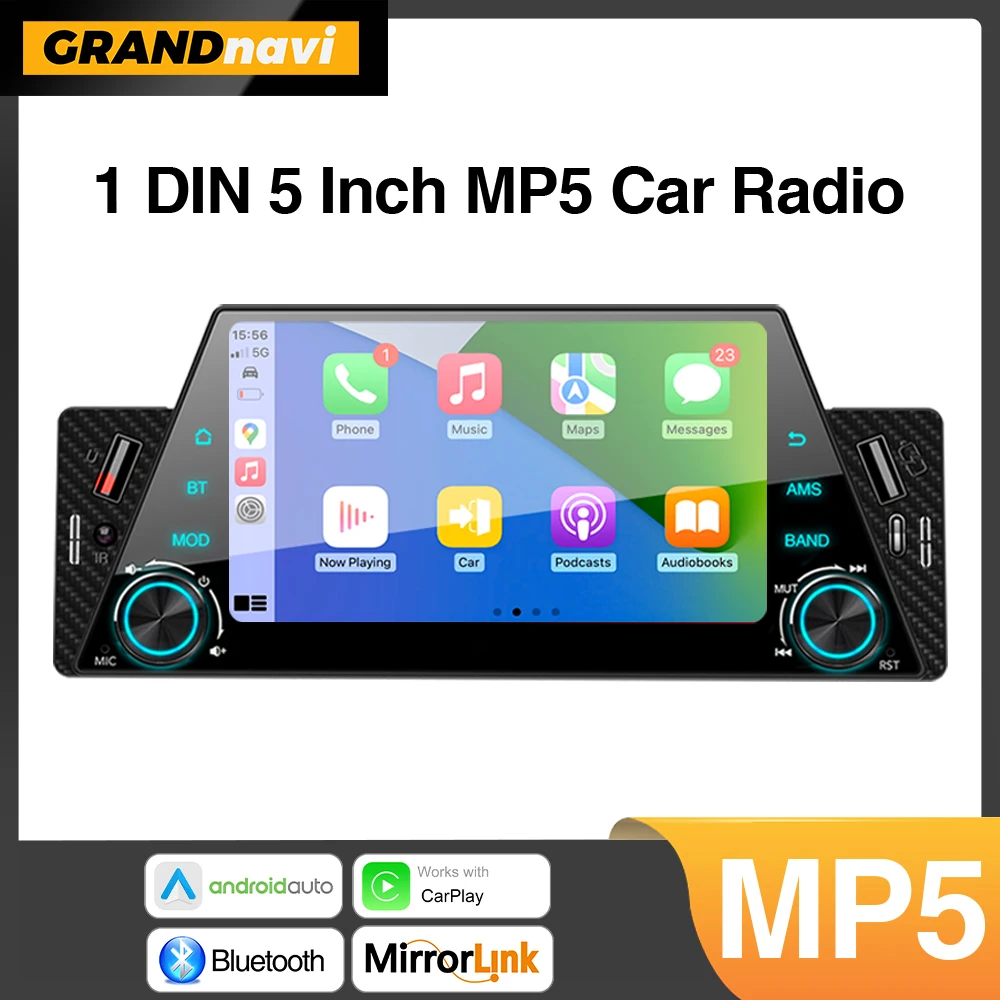 

1din Car Carplay Android Auto Car Multimedia Player With Auto Navigation Display Mirrorlink 5inch MP5 Player BT/FM