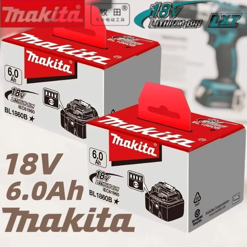 Reliable Original 18V 6Ah Battery for Makita, Steady Voltage Output, Ideal Spare Part for BL1830 BL1840 BL1850 Power Tools