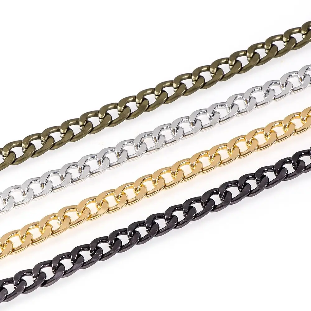 Metal Short Replacement Purse Chain Buckle Chain Flat Chain Purse Strap Extender Handbag Accessories DIY Bag Extension Chain