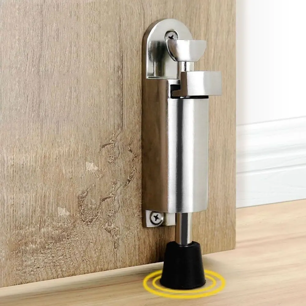 Zinc Alloy Foot Operated Door Holder Rust Resistant Adjustable Kick Down Door Stopper Stable Base with Rubber