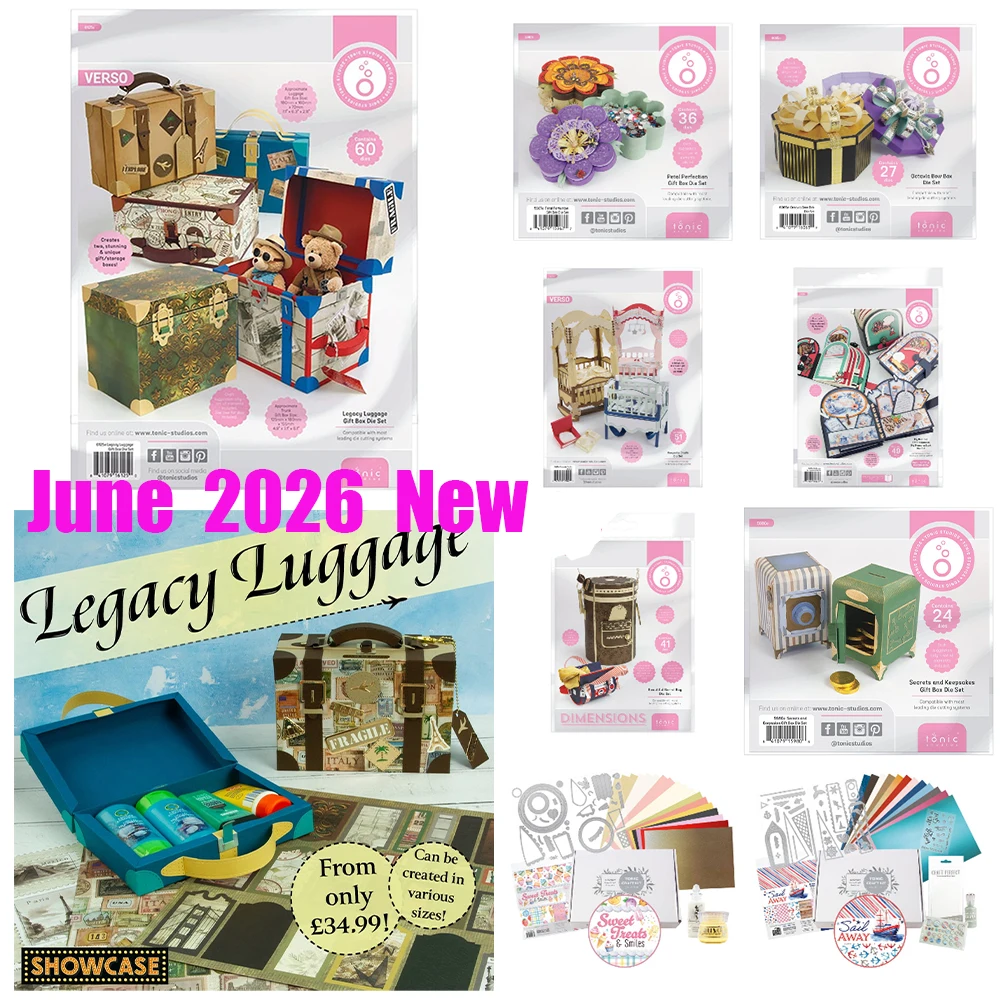 Tonic Legacy Luggage - Caja de depósito para exhibir secretos y recuerdos, moldes para álbumes de recortes DIY, tarjetas de felicitación y diarios hechos a mano, Novedad de junio de 2026