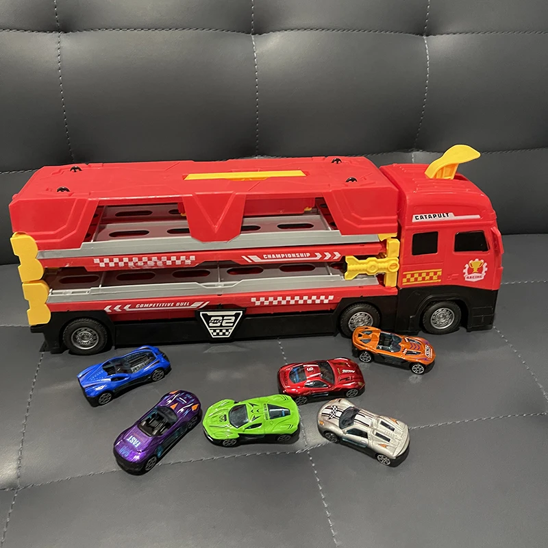 Large Size Children Rc Cars Four-Way Remote Control Ejection Storage Deformation Track Truck Inertia Sliding Toy Gift For Kids