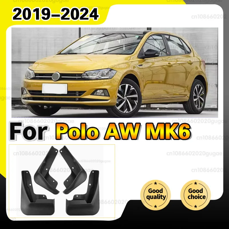 For Volkswagen VW Polo AW MK6 2019 2020 2021 2022 2023 2024 Fender Mudflaps Splash Guards Mudguards Mud Flaps car Accessories