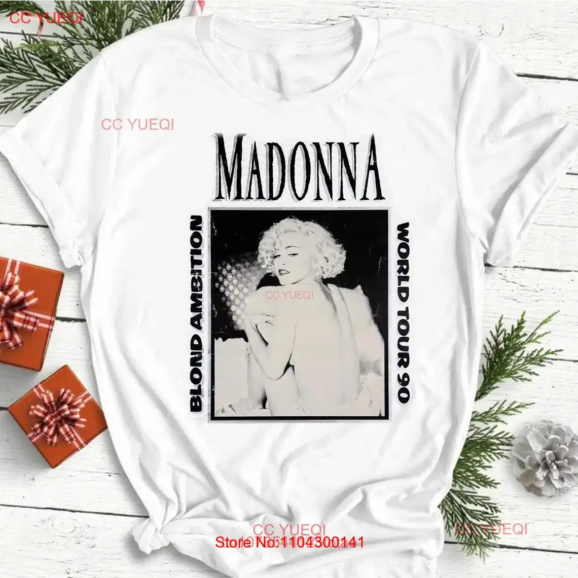 Special Blond Ambition Madonna Singer Music White T Shirt Us Size long or short sleeves