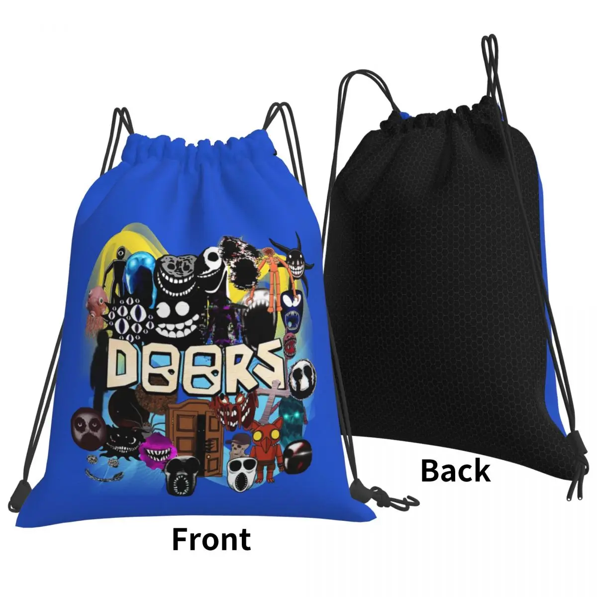Doors All The Entities New Doors Game Update Backpacks Casual Drawstring Bags Sports Bag Book Bags for Man Woman Students