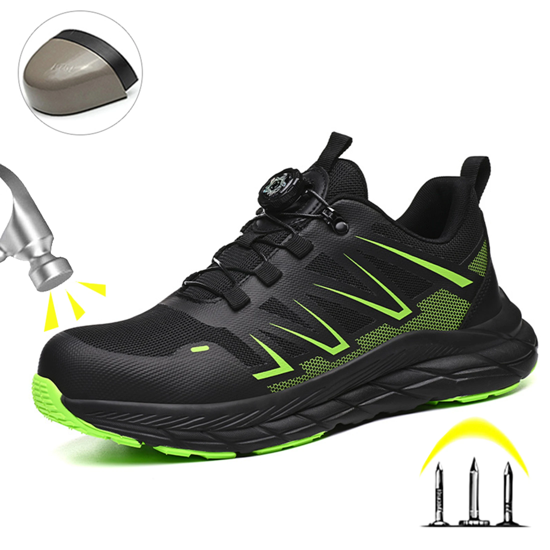 

Легкие защитные ботинки со стальным носком для мужчин и женщин, удобные, дышащие, неразрушимые рабочие ботинки для мужчин ﻿