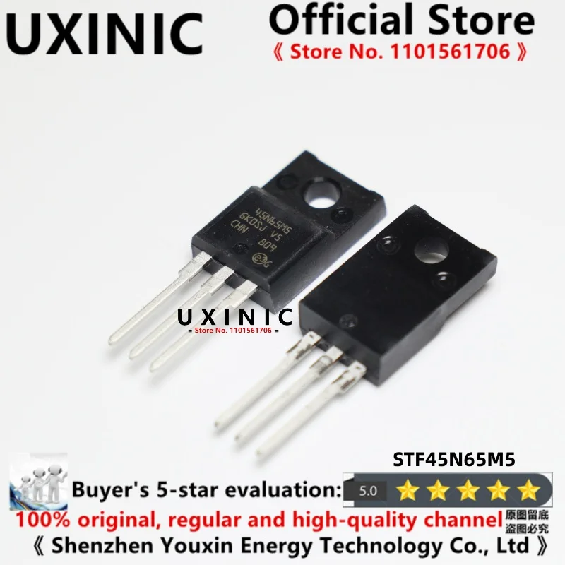 UXINIC 100% New Imported OriginaI STF45N65M5 45N65M5 TO-220F Transistor