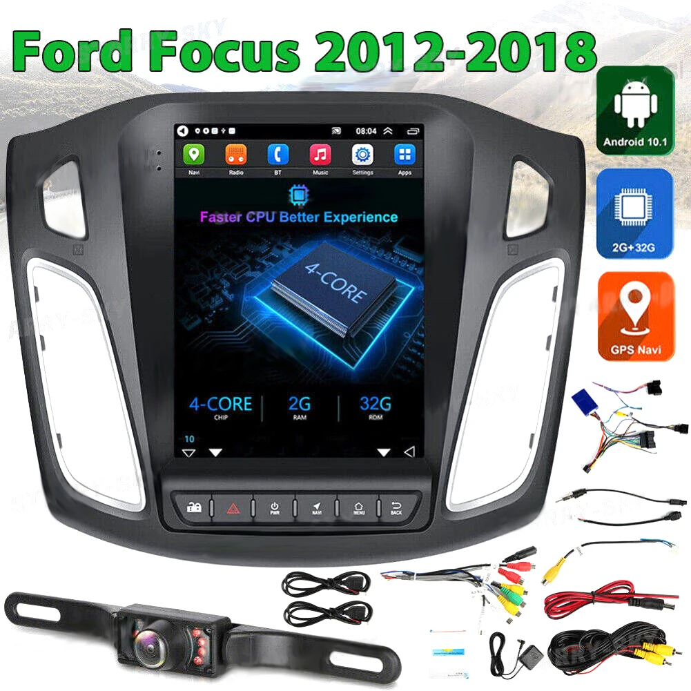 2+32G 9.7inch Car Radio for Ford Focus 2012-2018 Android 13 Touch Screen Stereo 1024X600 fit for Carplay/Android Auto/SWC/FM RDS