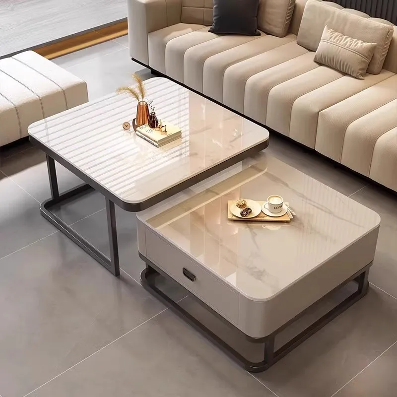 hh-Space Saving Vintage Coffee Table Creative Storage Luxury Simple Table Elegant Design Table Pliante Living Room Furniture*