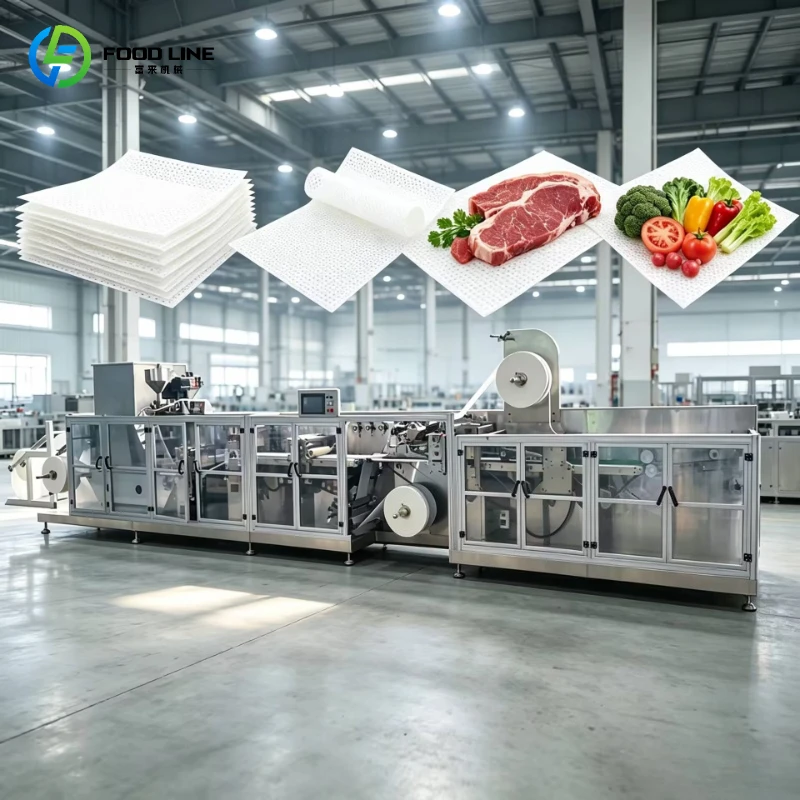 Customizable Automatic Food Absorbent Pad Making Machine Pe Film Nonwoven Super Absorbent Production Line for Meat Tray