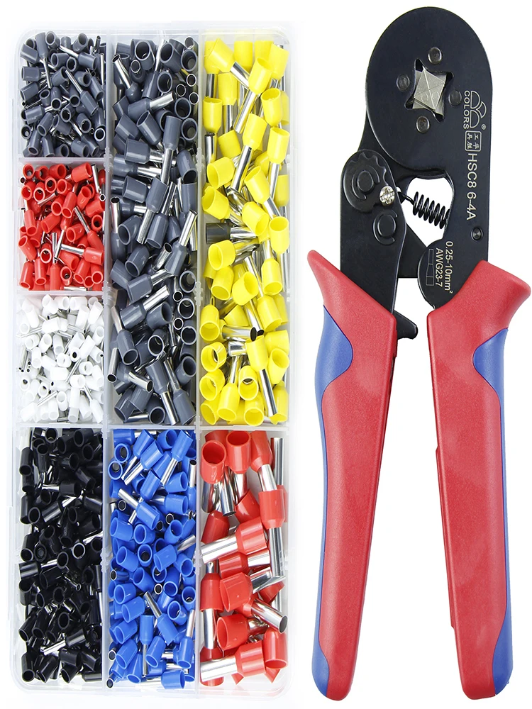 

670pcs Ferrule Crimping Tool HSC8 6-4 Electric Crimping Pliers for Wire End Crimp Terminal Circuit Repair