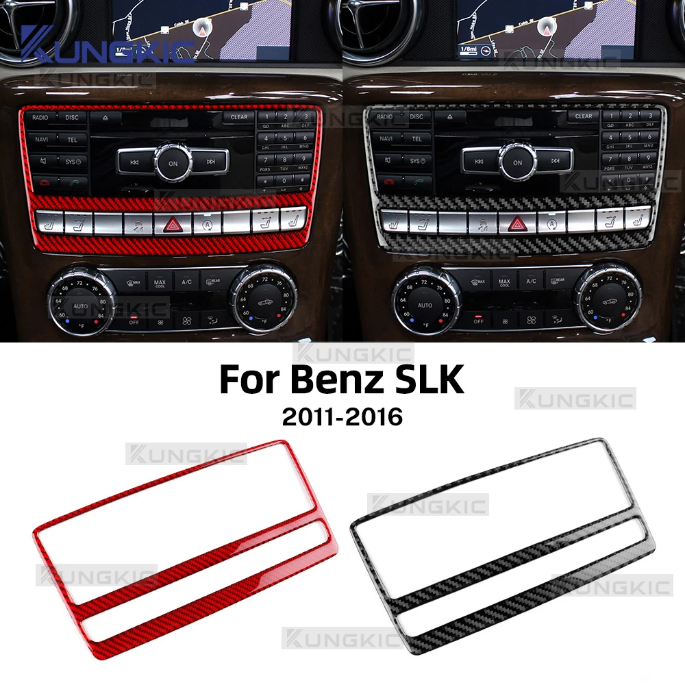 

Real Soft Carbon Fiber Trim Sticker For Mercedes Benz SLK R172 2011 2012 2013 2014 2015 2016 Car Central Control CD Panel