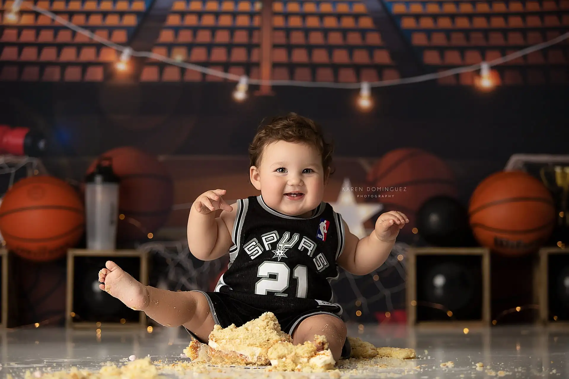 Indoor Basketball Court Backgrounds Cake Smash Kids Adult Photography Props Child Baby Photocall Love Sports Photo Backdrops